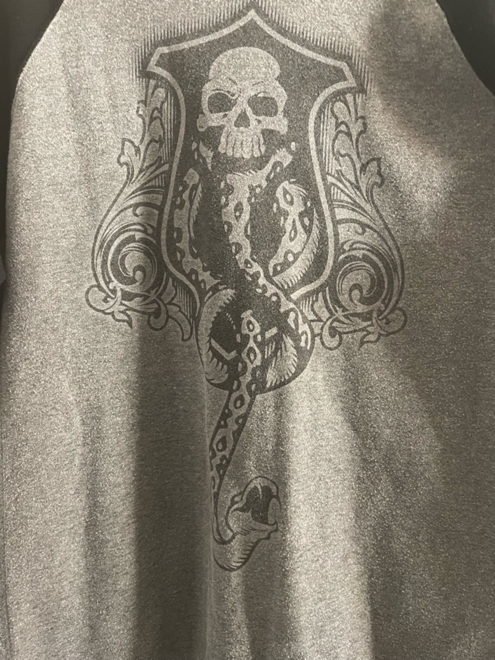 Harry Potter Death Eaters Grey and Black Graphic Crewneck Sweater - Picture 3 of 4